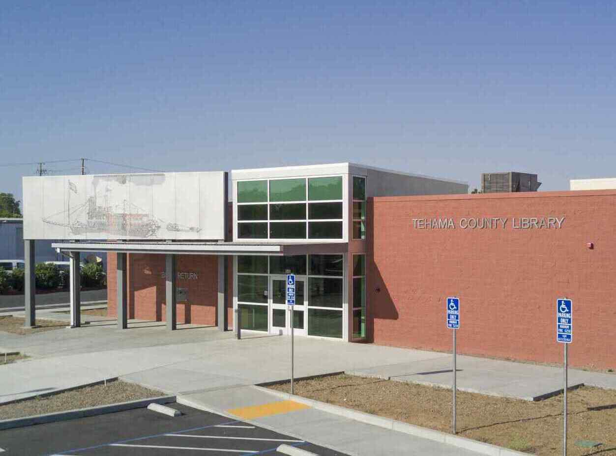 modern style building of Tehama County Library
